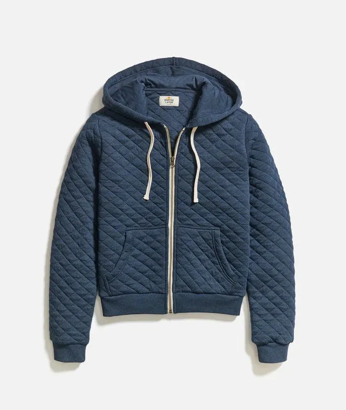 Marine Layer Corbet Quilted Full Zip Hoodie