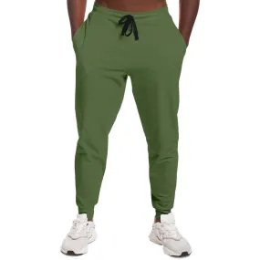 Medium Dark Warm Green Joggers | Unisex | with PLUS sizes | Medium Dark Pastel Warm Green | C30M0Y60K60