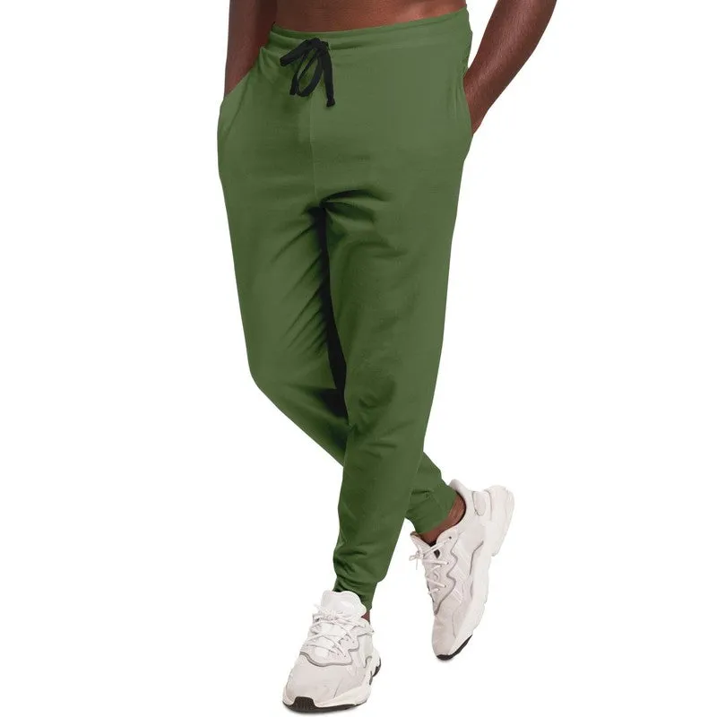 Medium Dark Warm Green Joggers | Unisex | with PLUS sizes | Medium Dark Pastel Warm Green | C30M0Y60K60