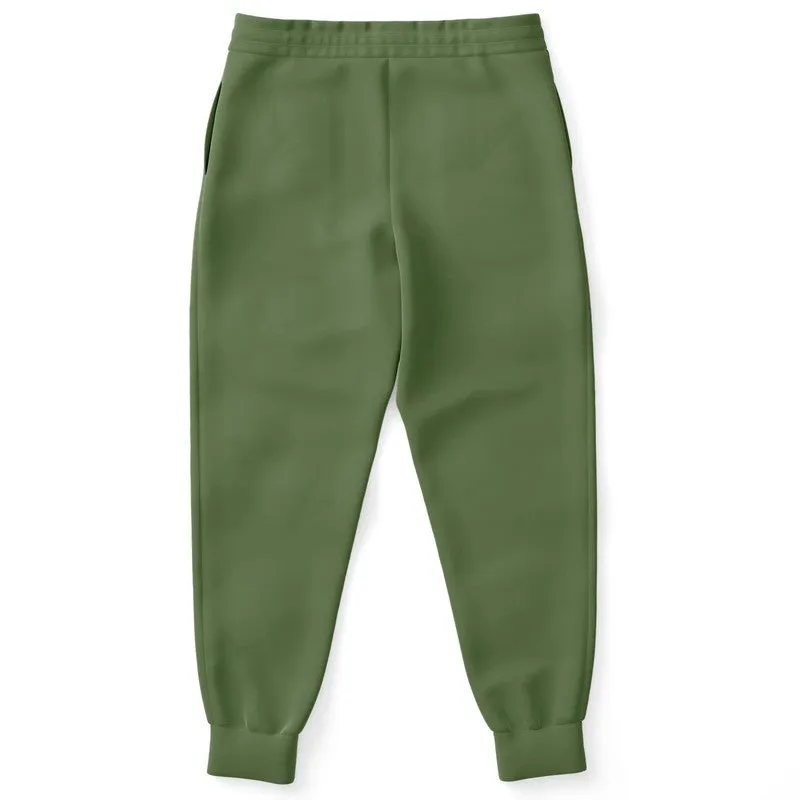 Medium Dark Warm Green Joggers | Unisex | with PLUS sizes | Medium Dark Pastel Warm Green | C30M0Y60K60