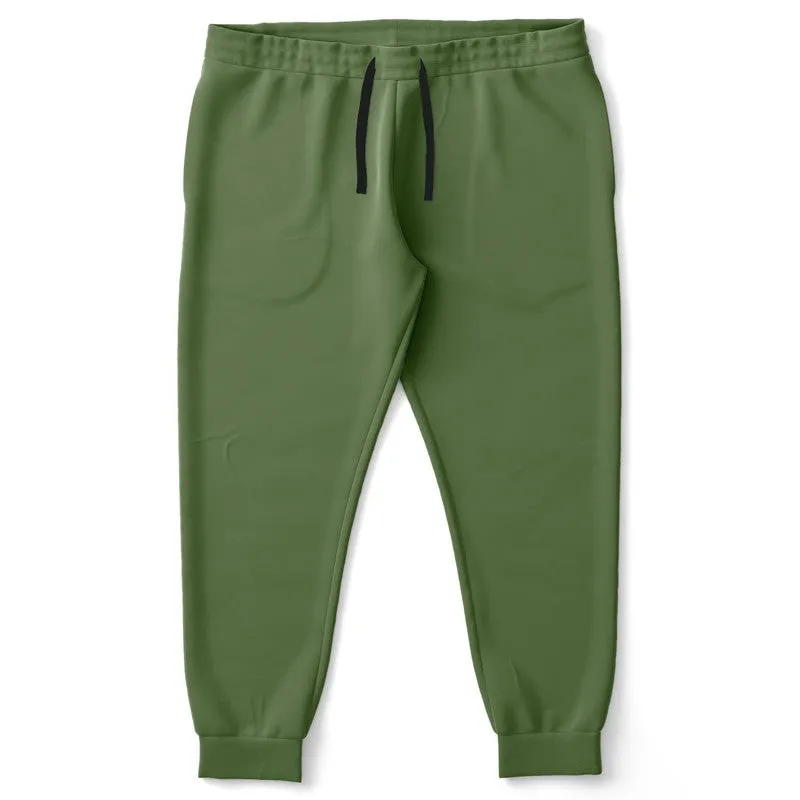 Medium Dark Warm Green Joggers | Unisex | with PLUS sizes | Medium Dark Pastel Warm Green | C30M0Y60K60