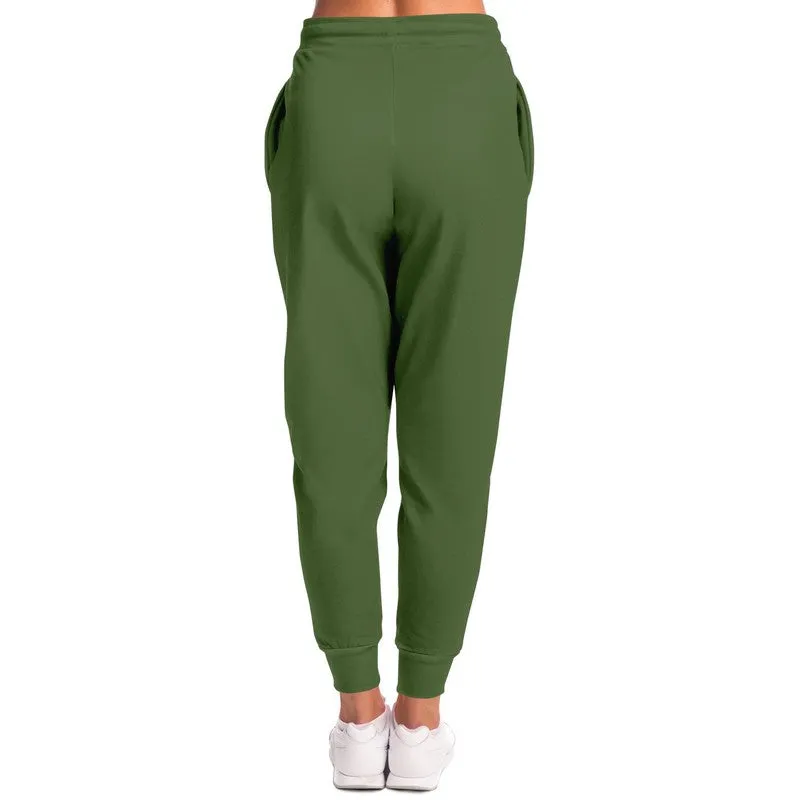 Medium Dark Warm Green Joggers | Unisex | with PLUS sizes | Medium Dark Pastel Warm Green | C30M0Y60K60