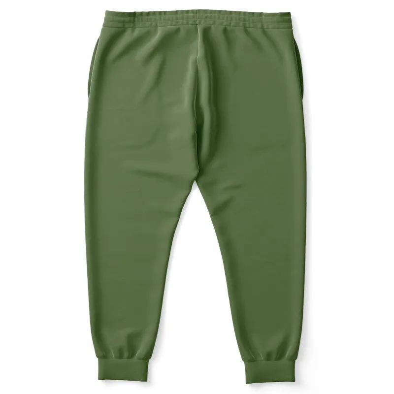 Medium Dark Warm Green Joggers | Unisex | with PLUS sizes | Medium Dark Pastel Warm Green | C30M0Y60K60