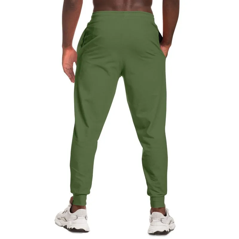 Medium Dark Warm Green Joggers | Unisex | with PLUS sizes | Medium Dark Pastel Warm Green | C30M0Y60K60