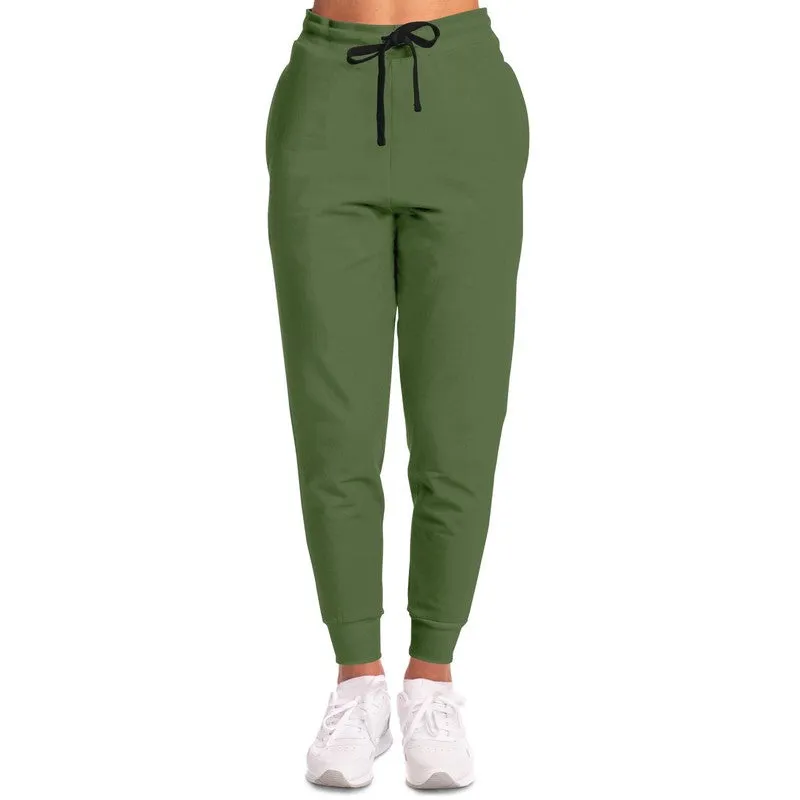 Medium Dark Warm Green Joggers | Unisex | with PLUS sizes | Medium Dark Pastel Warm Green | C30M0Y60K60