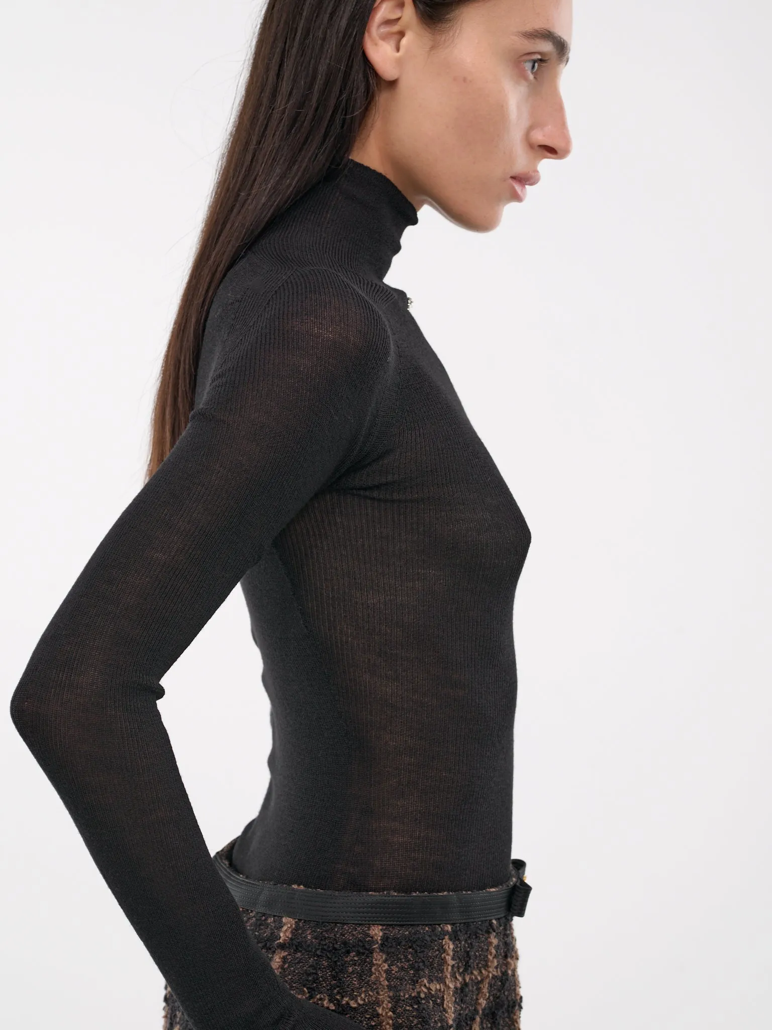 Medusa Rib-Knit Turtleneck (1017241-1A11022-1B000-BLACK)