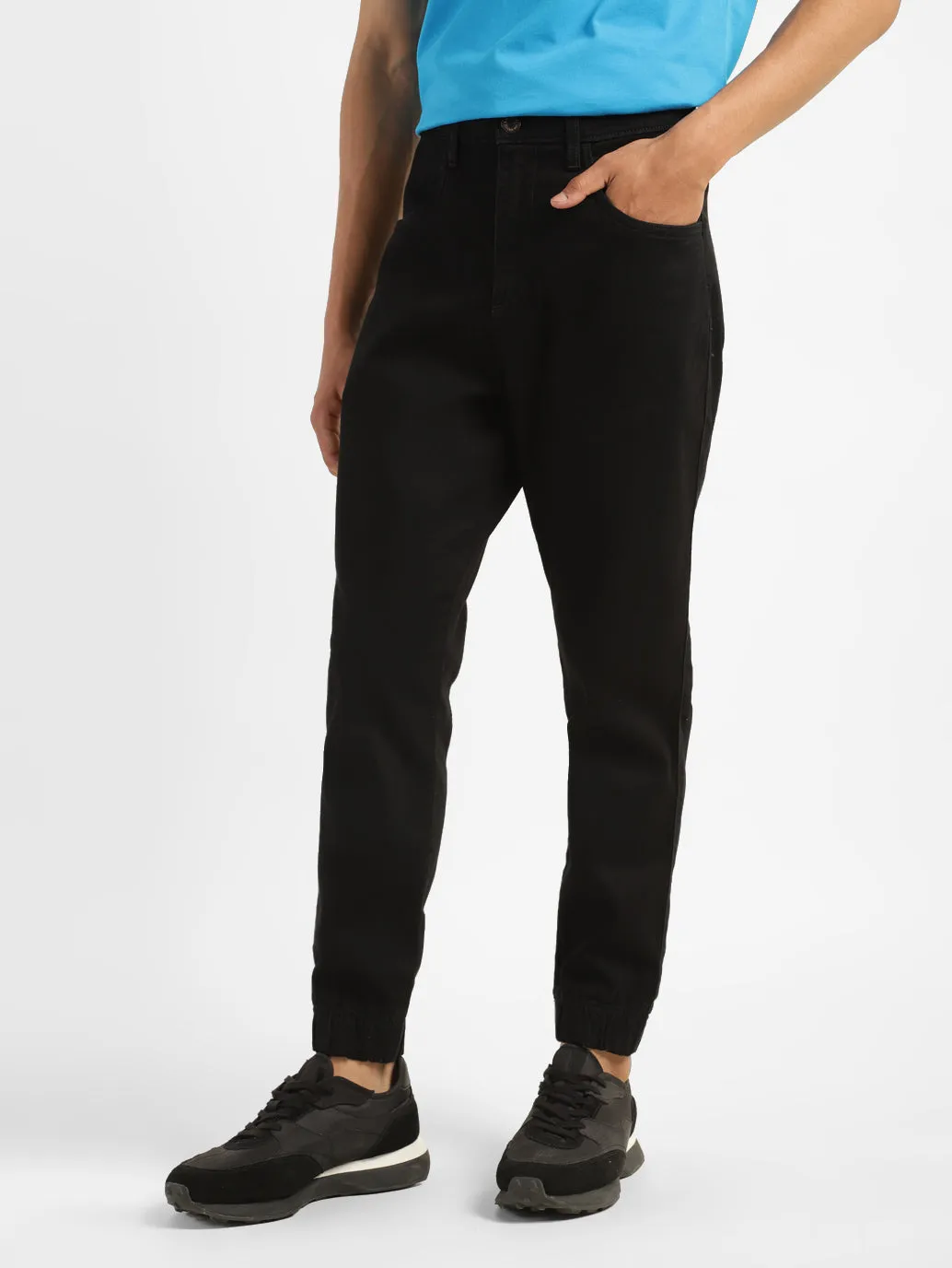 Men's Black Regular Fit Joggers