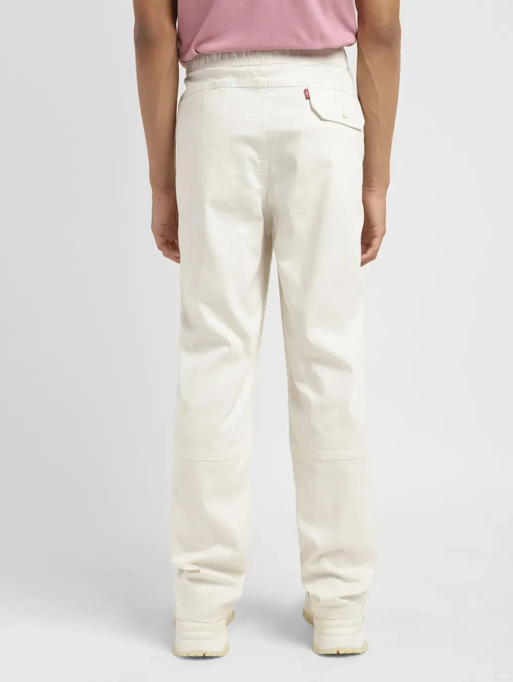 Men's Cream Regular Fit Joggers