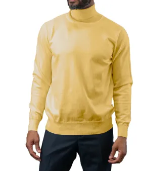 Men's Fashion Turtleneck Sweater in Gold