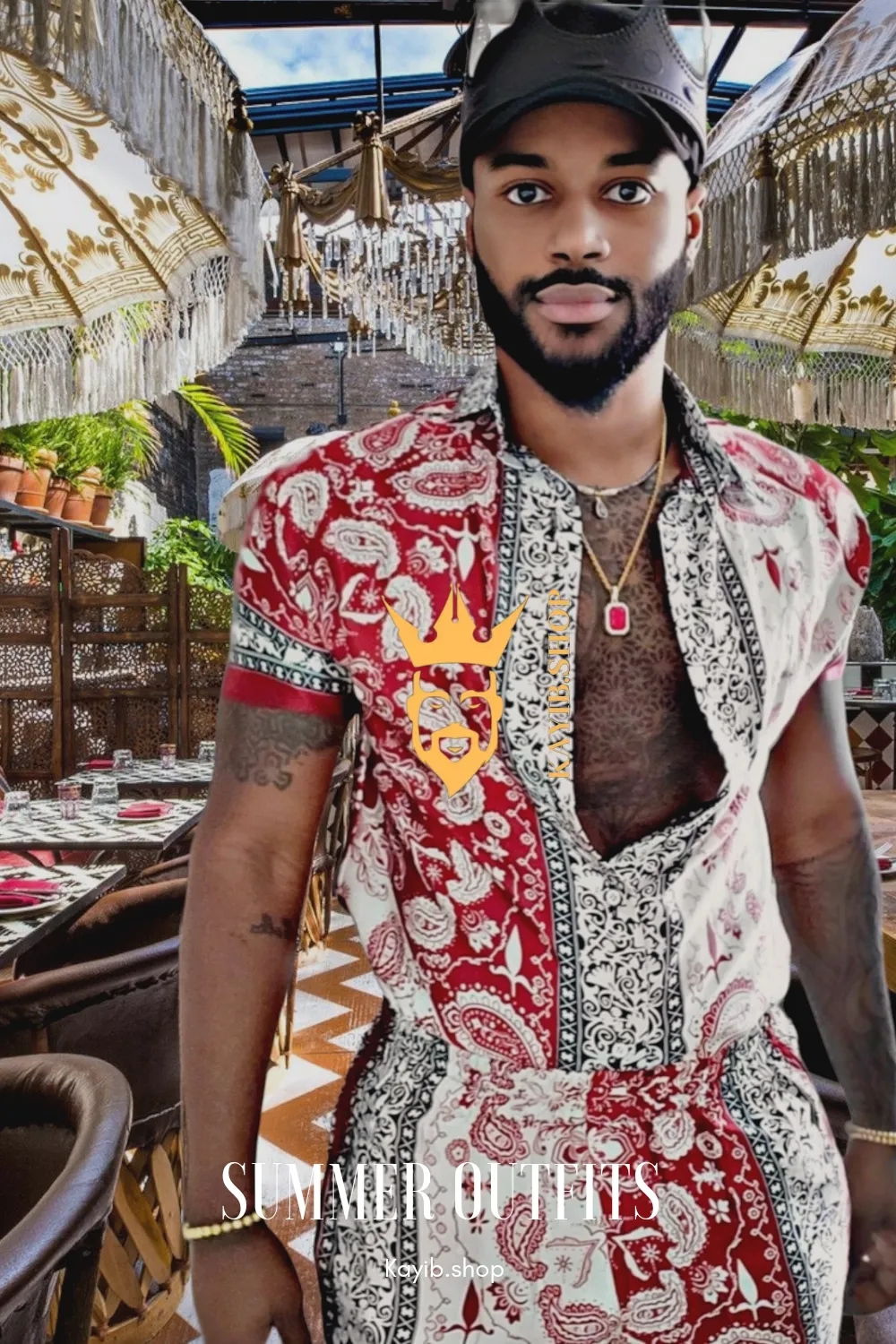 Men's Luxury Silk Dress Set - Stand out in style with our bold Barocco print - Crafted from pure silk