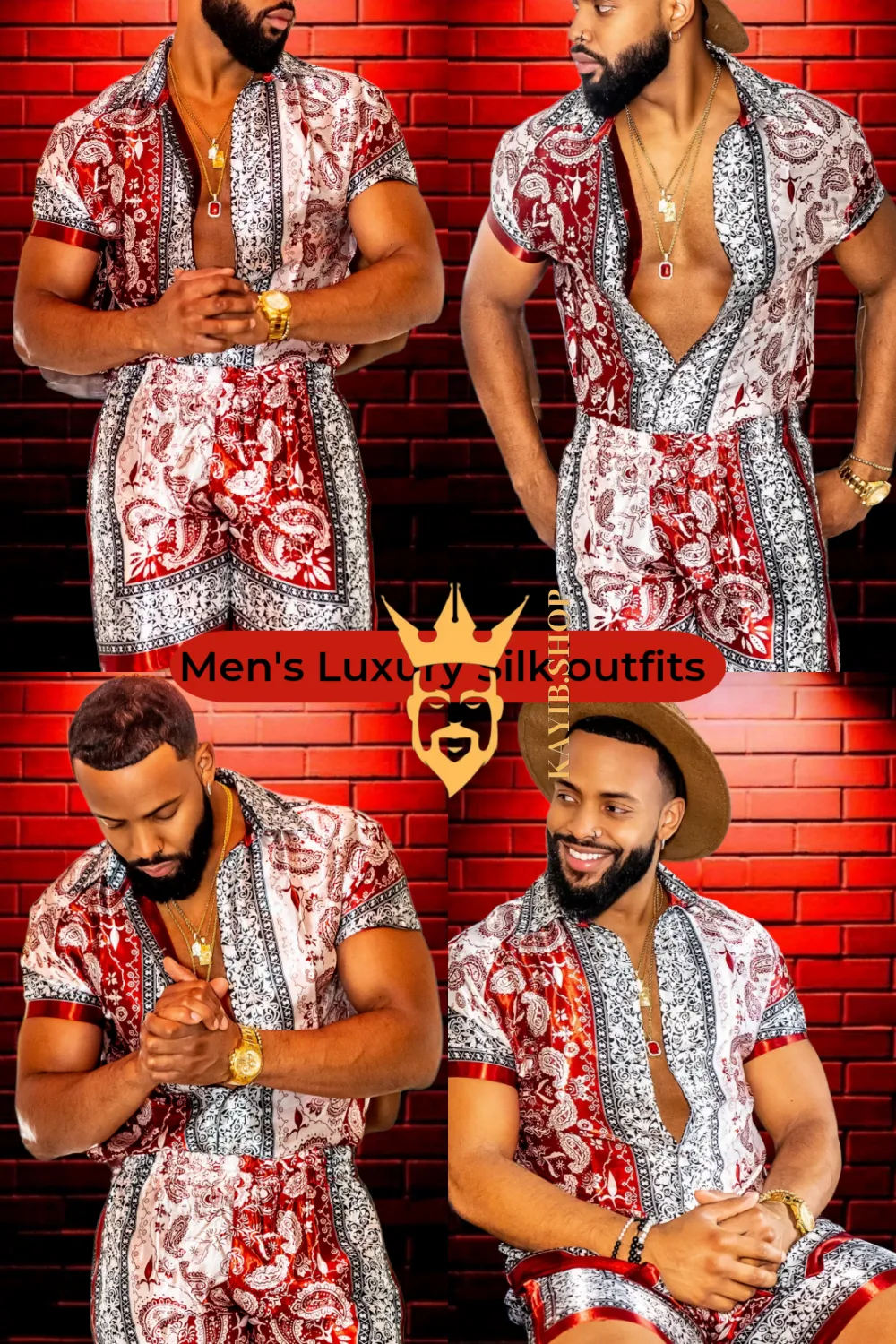 Men's Luxury Silk Dress Set - Stand out in style with our bold Barocco print - Crafted from pure silk