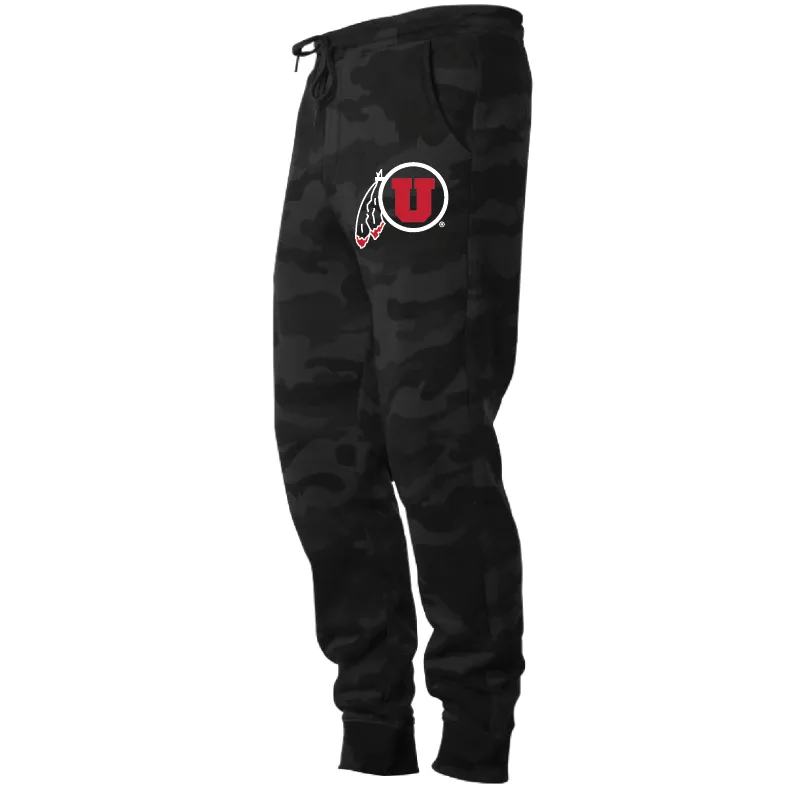 Men's Midweight Fleece Black Camo Joggers