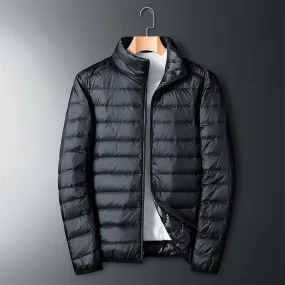 Men's Stand Collar Lightweight Feather Cotton Jacket