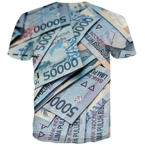 Money T-shirt Men Geometric T-shirts 3d Abstract T-shirts Graphic Indonesia Shirt Print Harajuku Tshirt Printed Short Sleeve