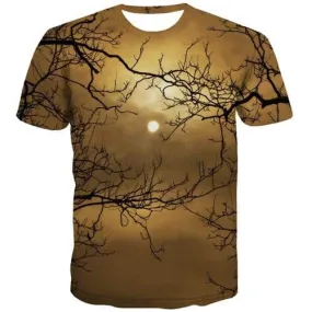 Moon T shirts Men Tree T shirts Funny Halloween T-shirts 3d Cloud T-shirts Graphic Funny Tshirts Novelty Short Sleeve Hip hop