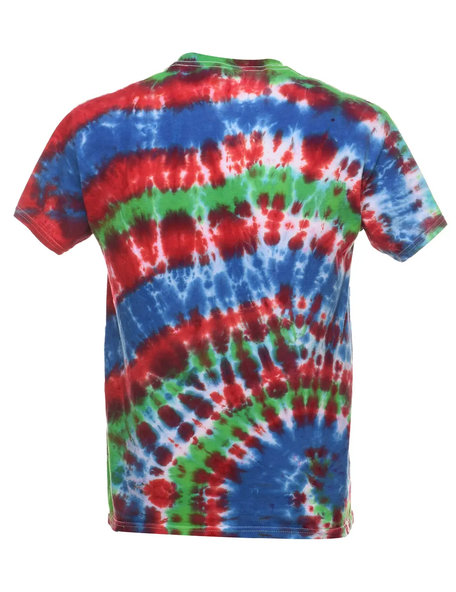 Multi-Colour Tie Dye Design T-Shirt - M