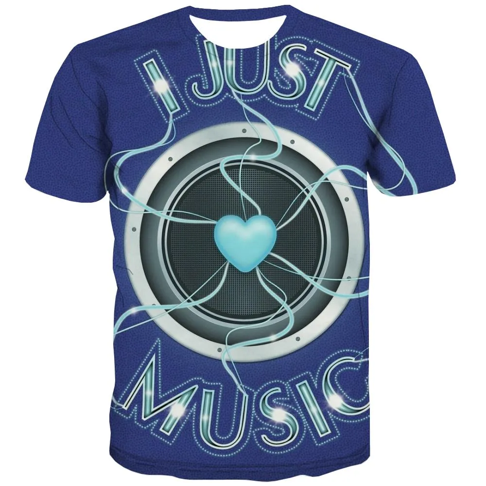 Music T-shirt Men Instrument Tshirts Cool Retro Tshirts Casual Electronic Tshirts Novelty