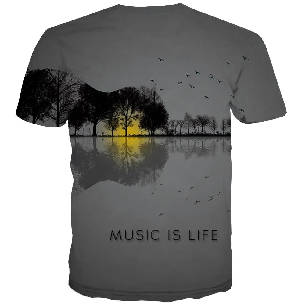 Music T shirts Men Instrument Shirt Print Retro Tshirts Novelty Electronic T shirts Funny