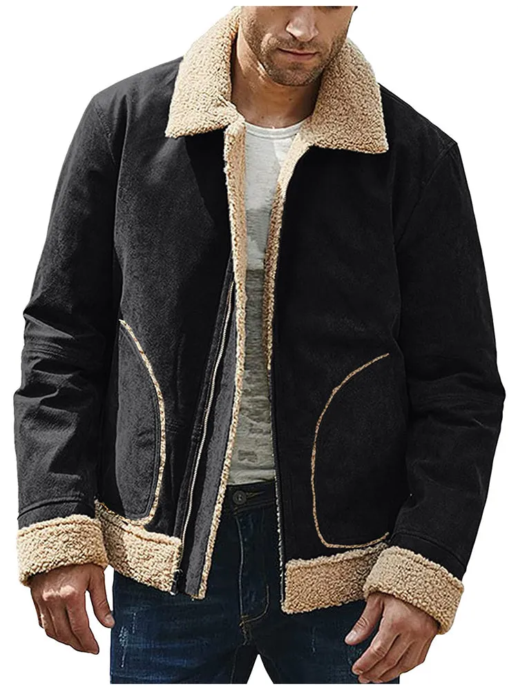 Nubuck Velvet Lapel Lambswool Coat