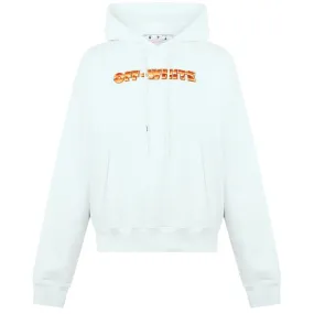 Off-White Orange Metal Arrow Logo Skate White Hoodie