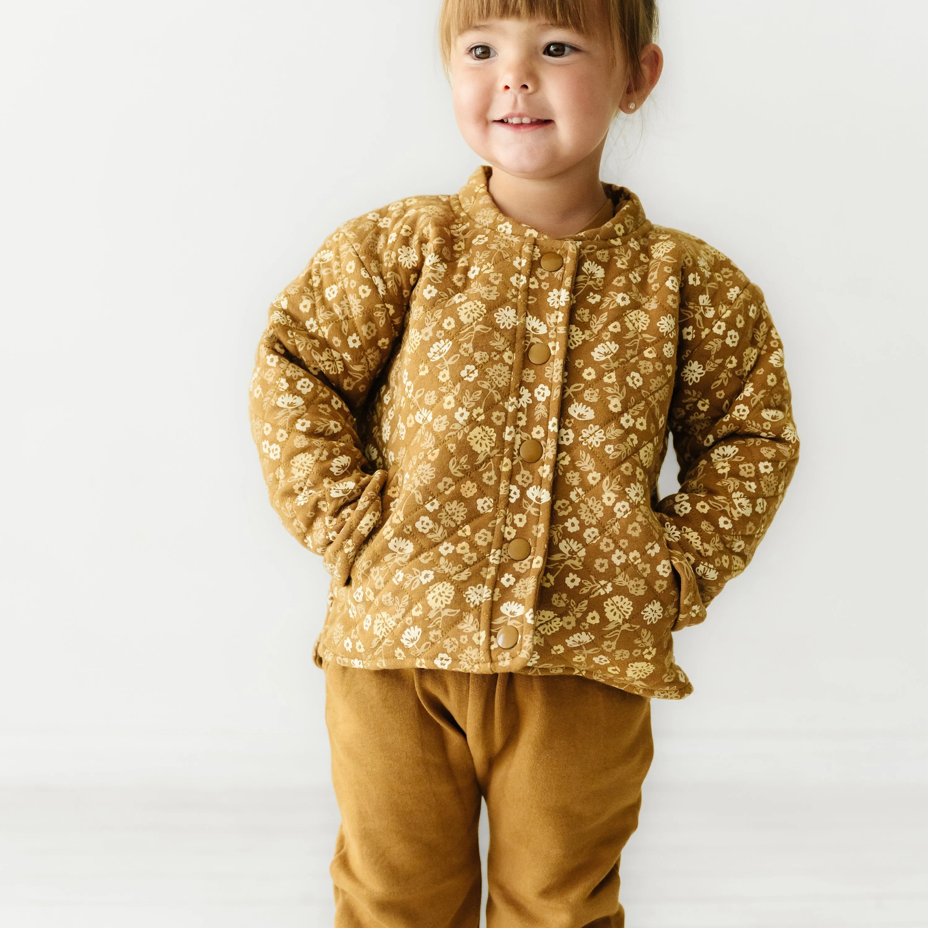 Organic Kids Merino Wool Buttoned - Wildflower