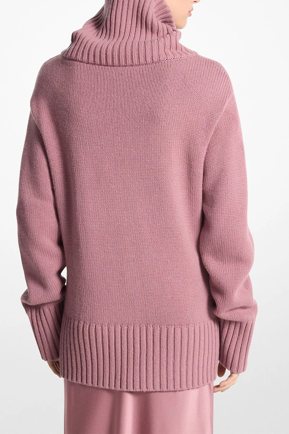 Oversized Turtleneck Pullover - Mauve