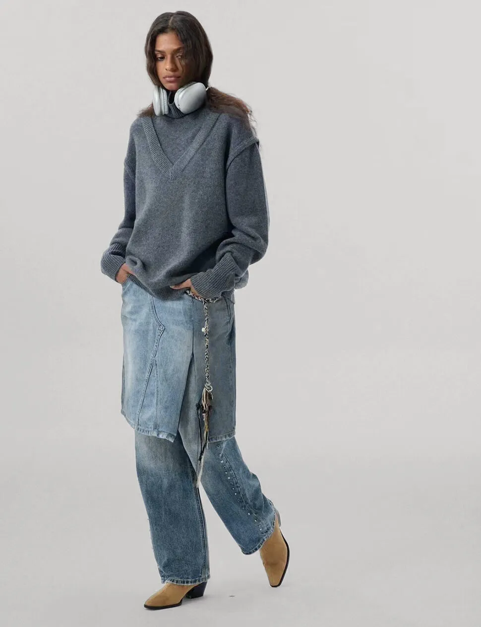 Oversized Wool Turtleneck Sweater