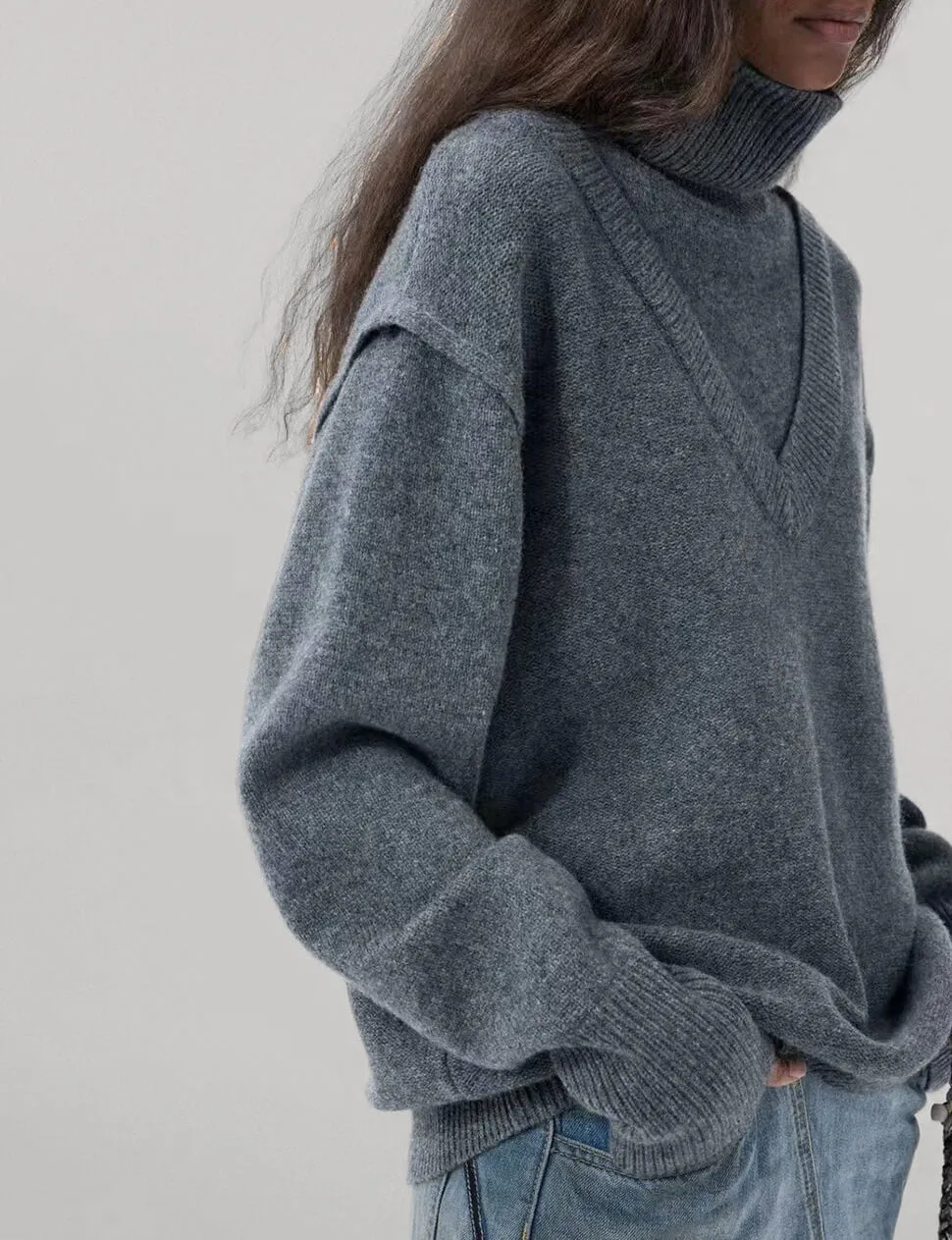 Oversized Wool Turtleneck Sweater