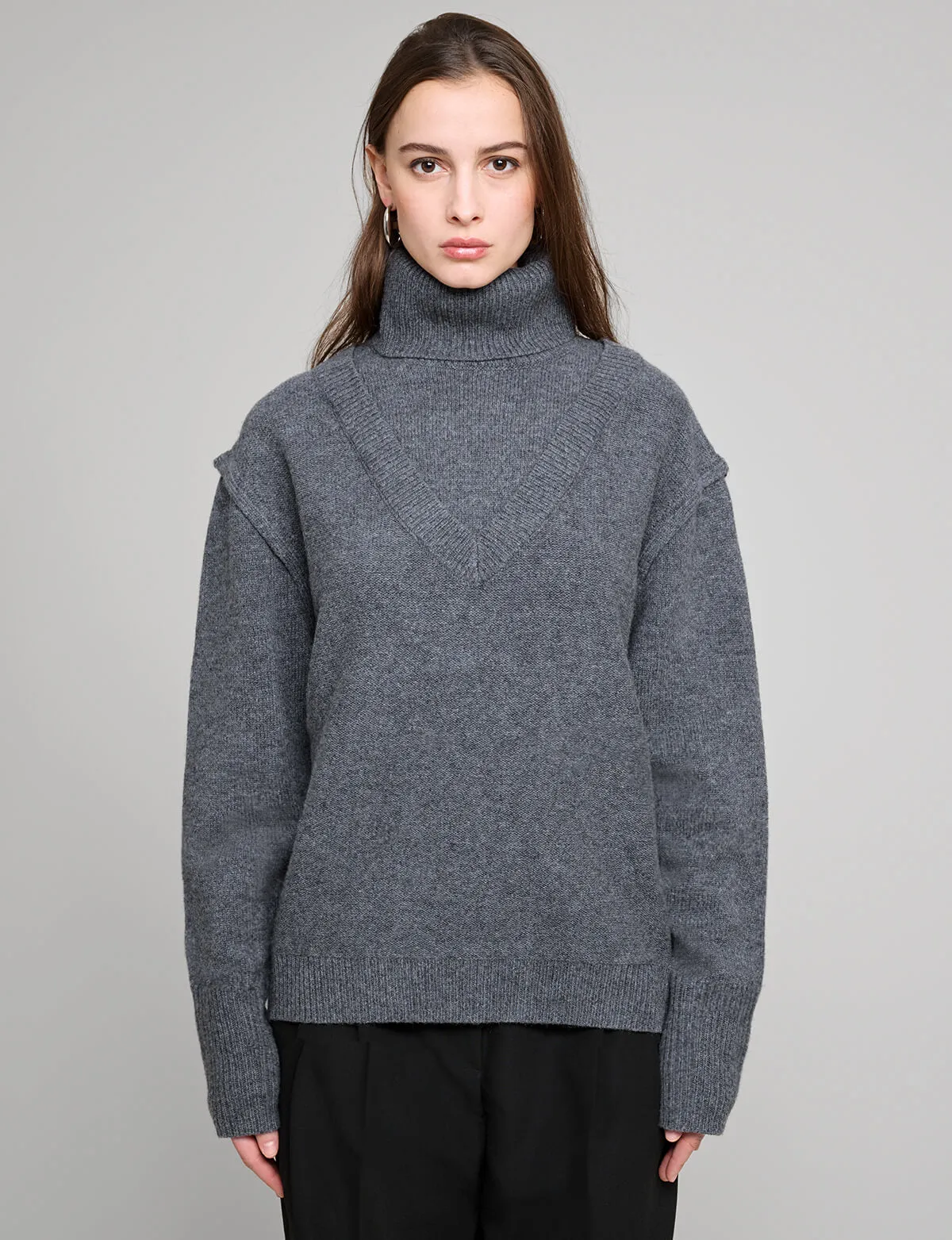 Oversized Wool Turtleneck Sweater