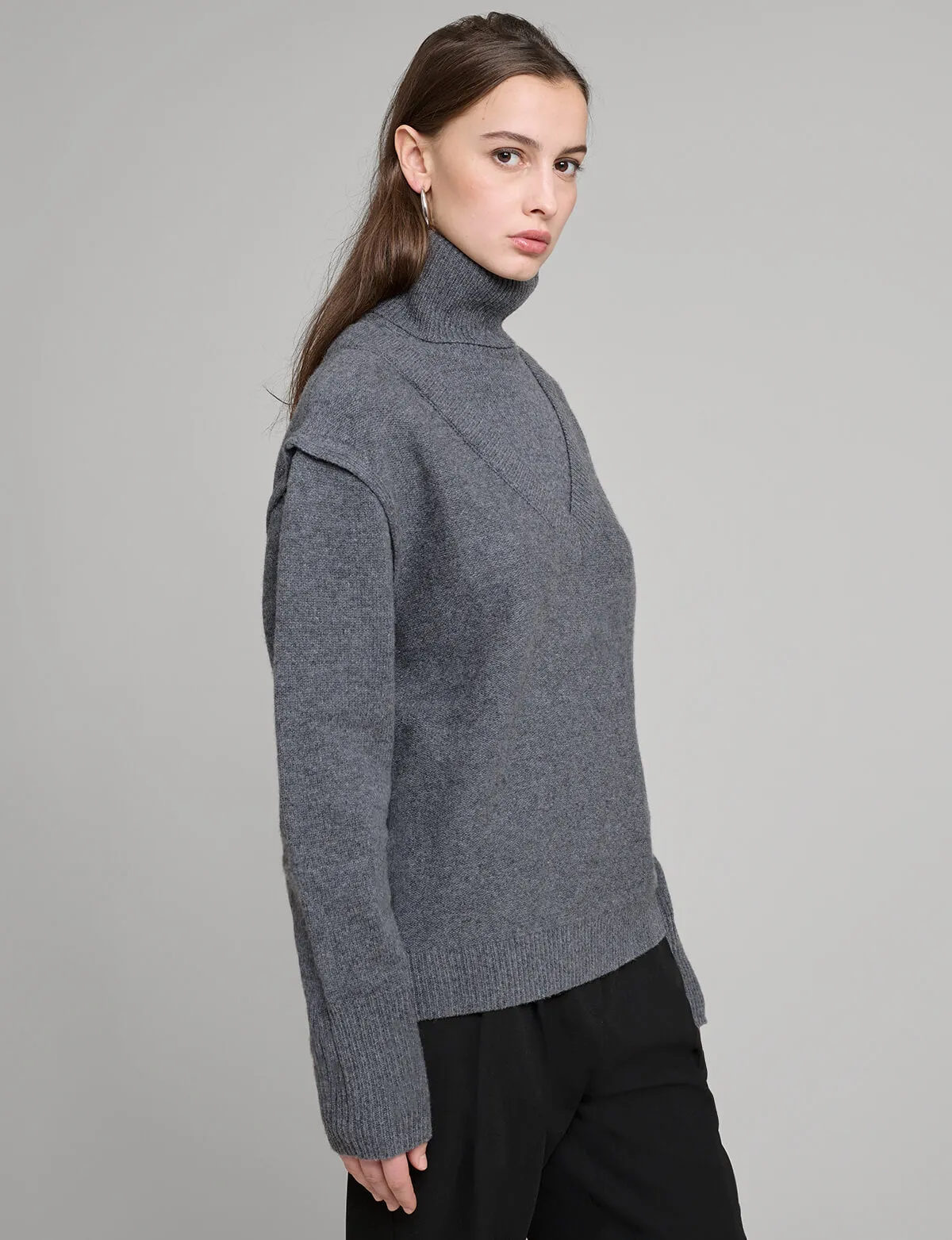 Oversized Wool Turtleneck Sweater