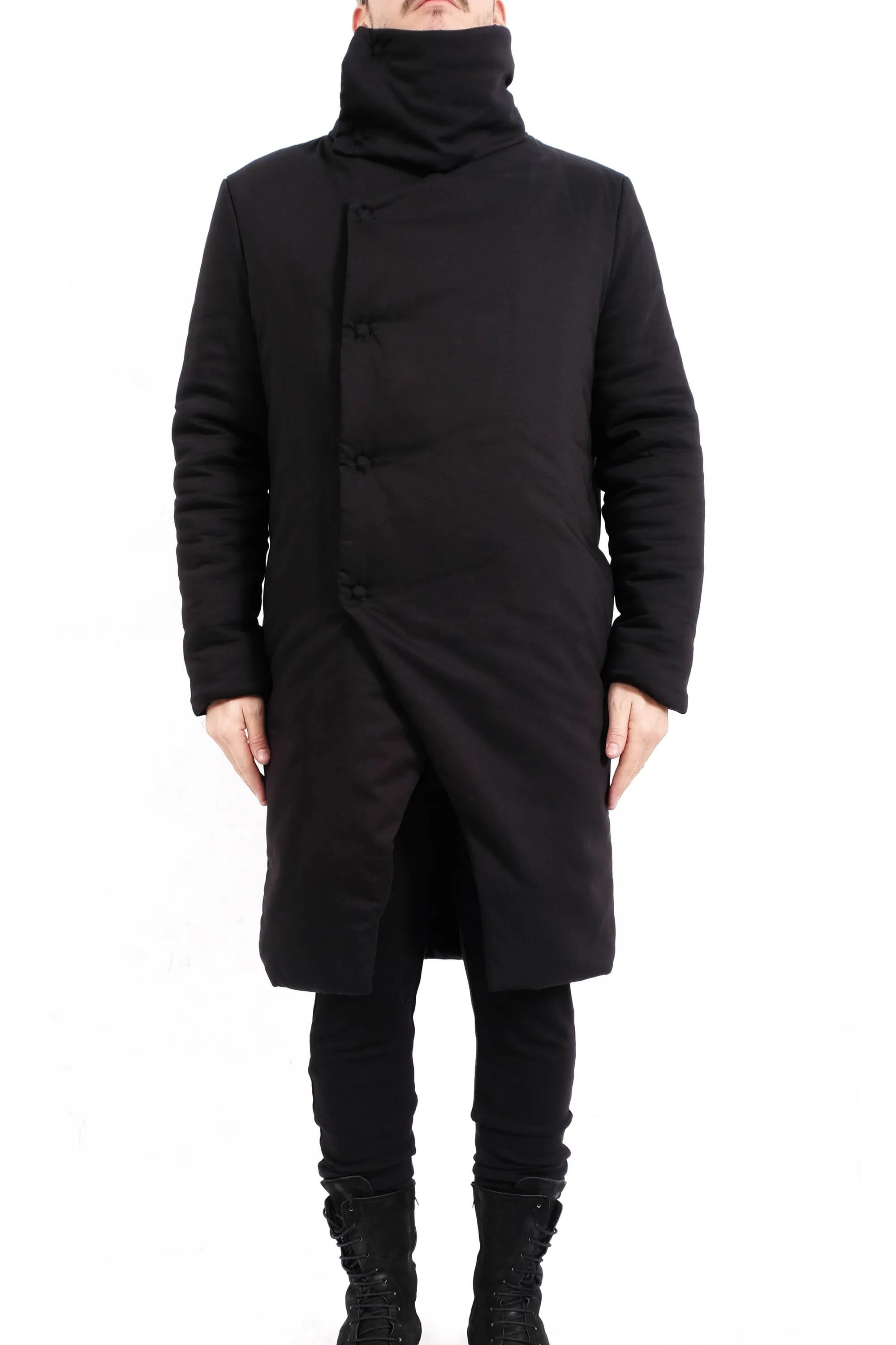 Padded Coat with Tall Collar