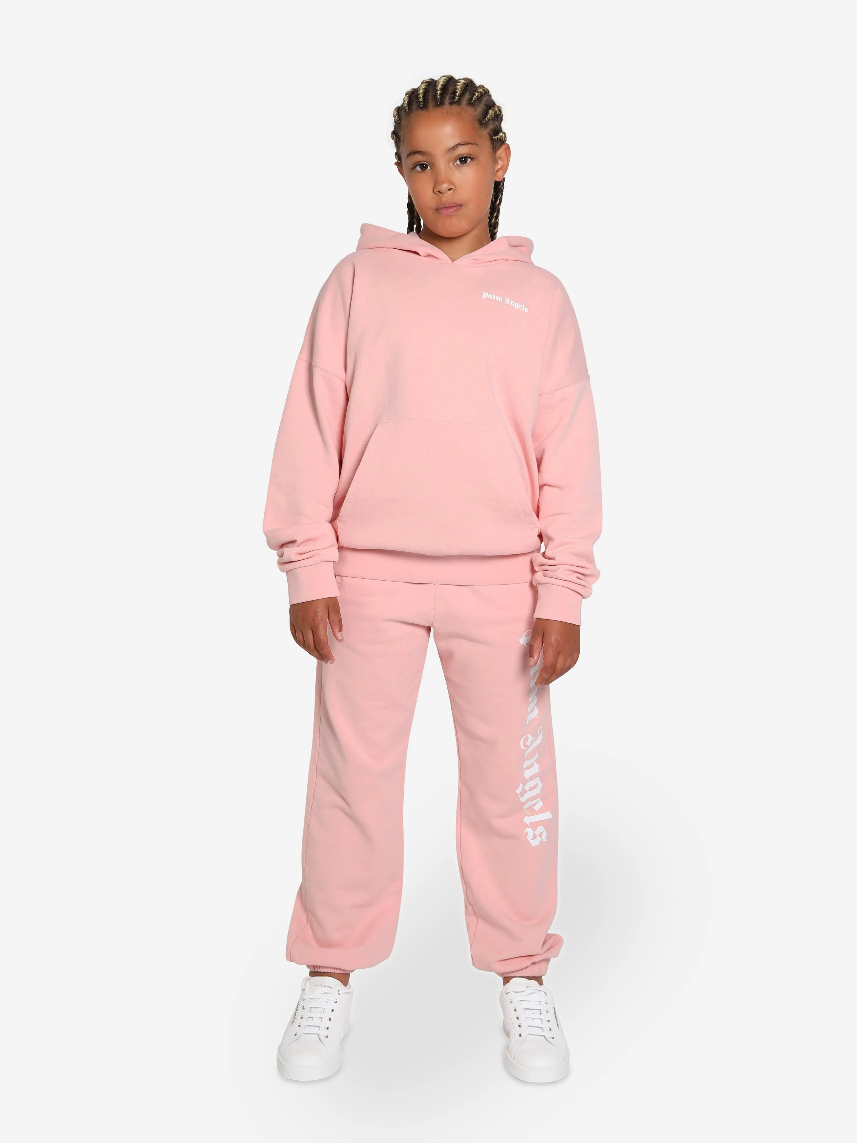 Palm Angels Girls Classic Overlogo Hoodie in Pink