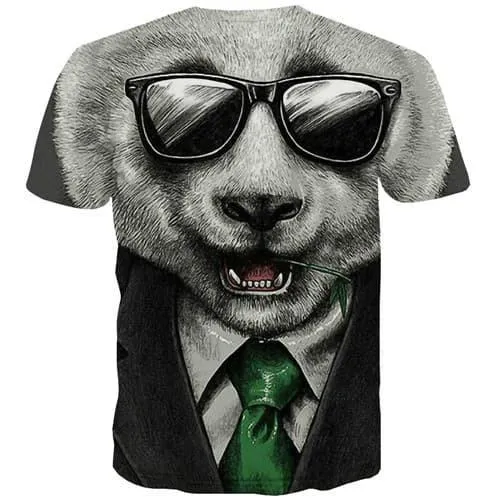 Panda T shirts Men Animal T shirts Funny Black And White Tshirts Casual Hip Hop Shirt Print Funny Tshirts Cool Short Sleeve