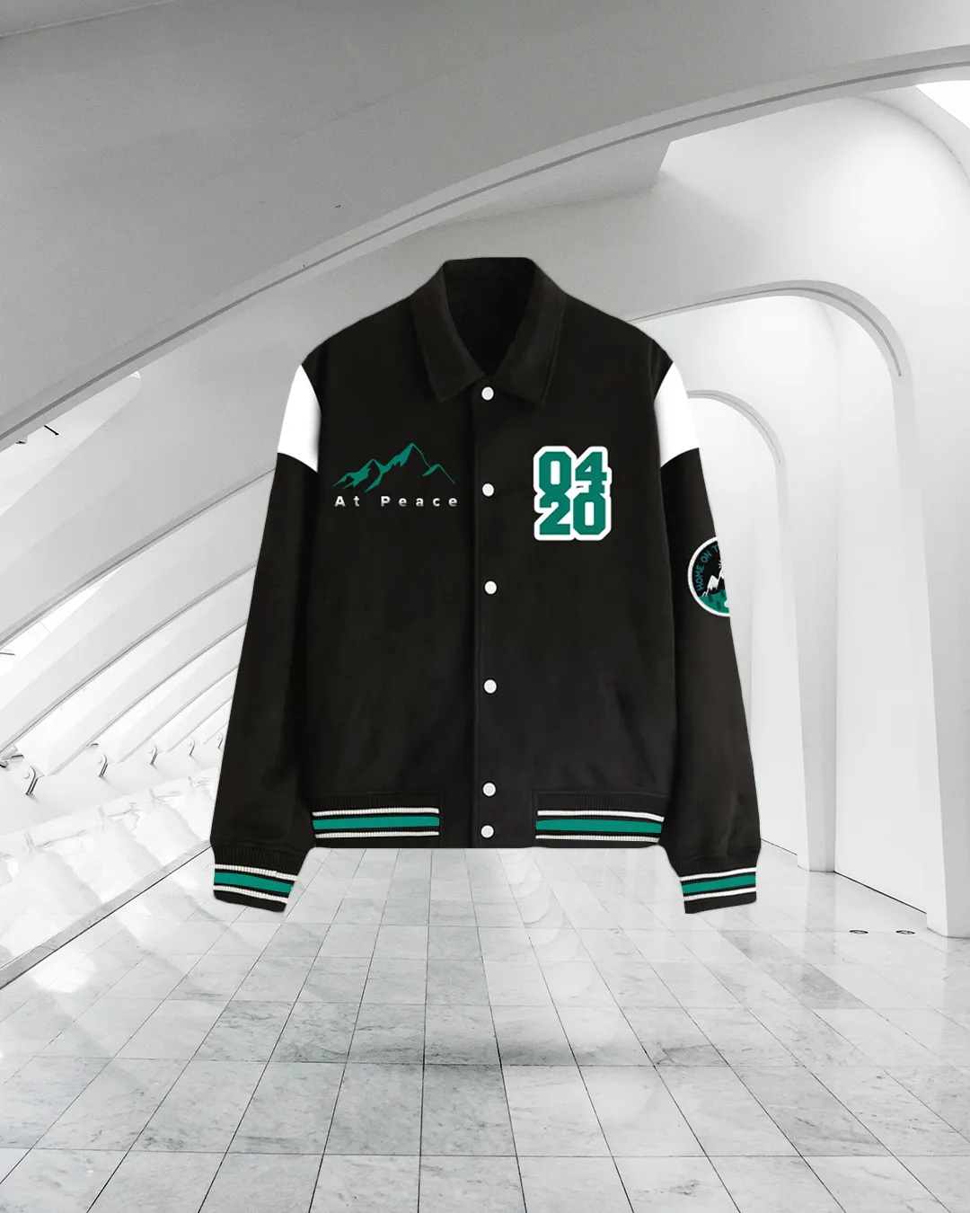 PRAYER OVER PANIC VARSITY JACKET