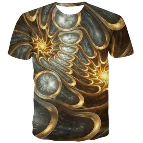 Psychedelic T-shirt Men Dizziness Tshirts Casual Flame Tshirts Cool Galaxy T shirts Funny Punk Rock Tshirts Novelty Short Sleeve