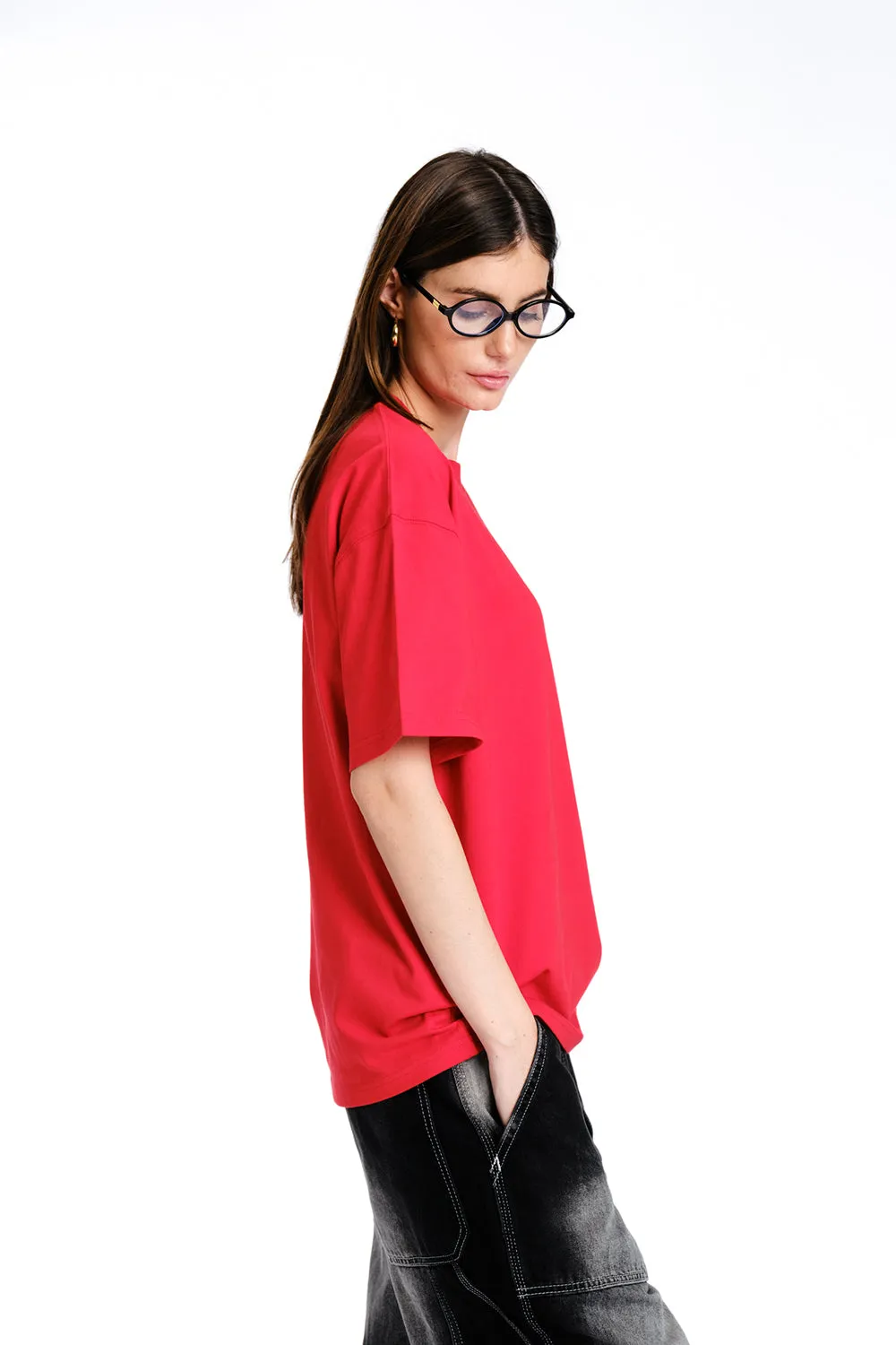 Red Sorry Not Today Oversized Tee