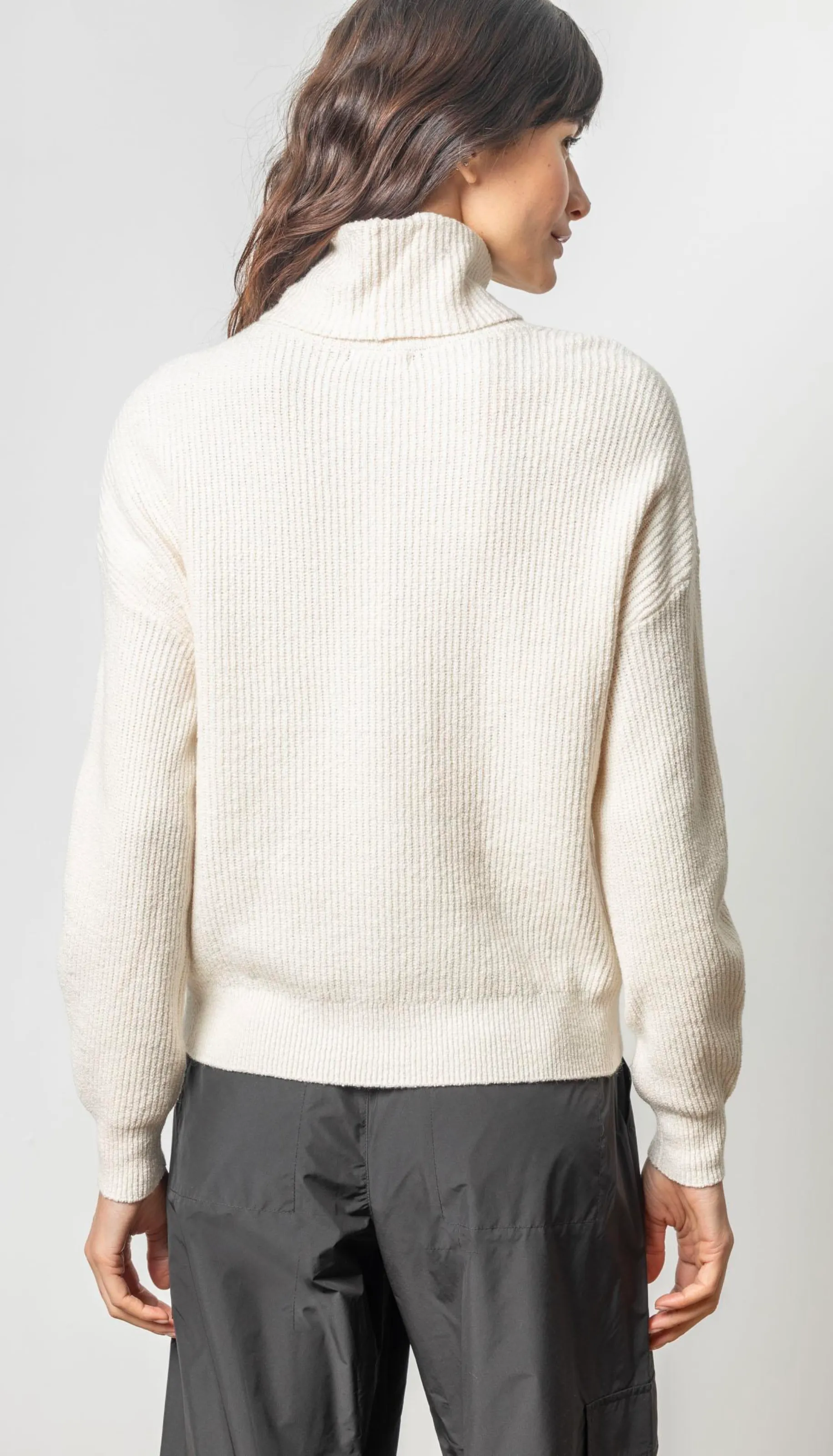 Relaxed Rib Turtleneck Sweater