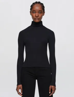 Ribbed Turtleneck, Black