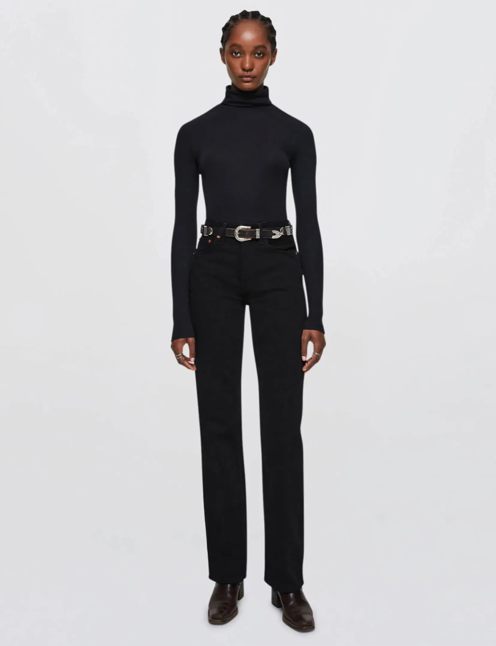 Ribbed Turtleneck, Black