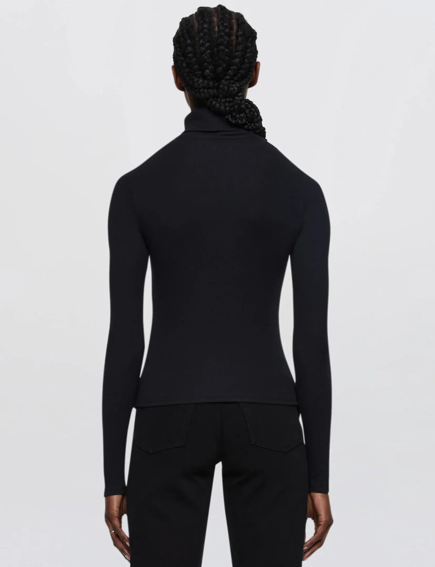 Ribbed Turtleneck, Black