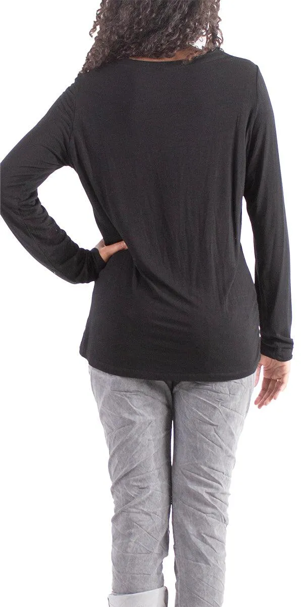 Rita Raw Edge Long Sleeve Top