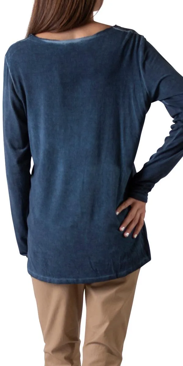 Rita Raw Edge Long Sleeve Top