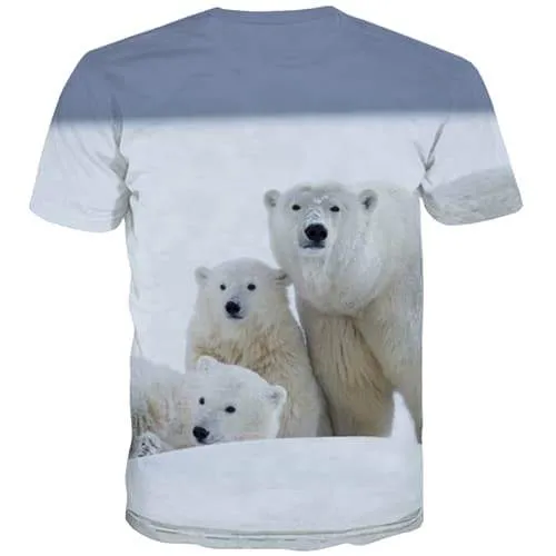 Russia T shirts Men Bear Tshirts Casual Lovely Shirt Print Snow Tshirts Cool Harajuku T-shirts 3d Short Sleeve Hip hop Men women