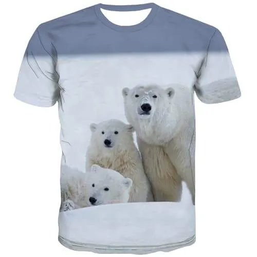 Russia T shirts Men Bear Tshirts Casual Lovely Shirt Print Snow Tshirts Cool Harajuku T-shirts 3d Short Sleeve Hip hop Men women