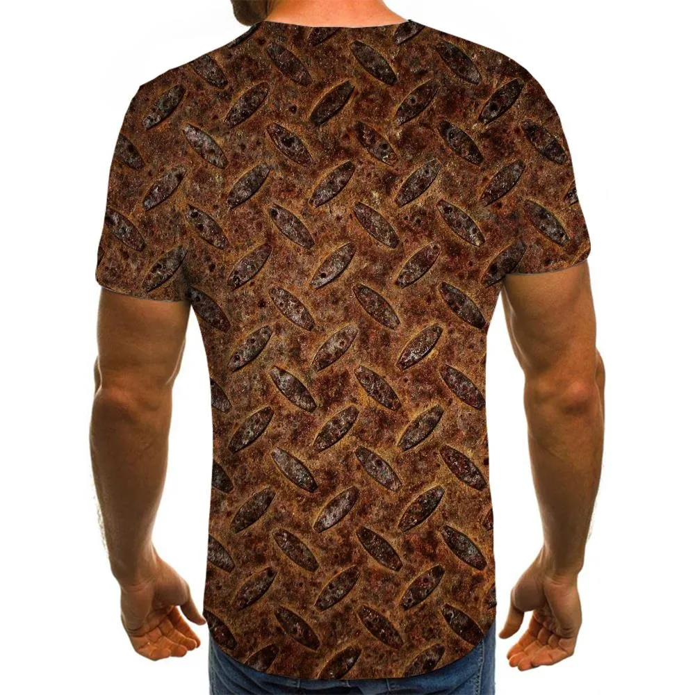 Rusty iron cover texture shirts special texture clothing art costume different men Cool