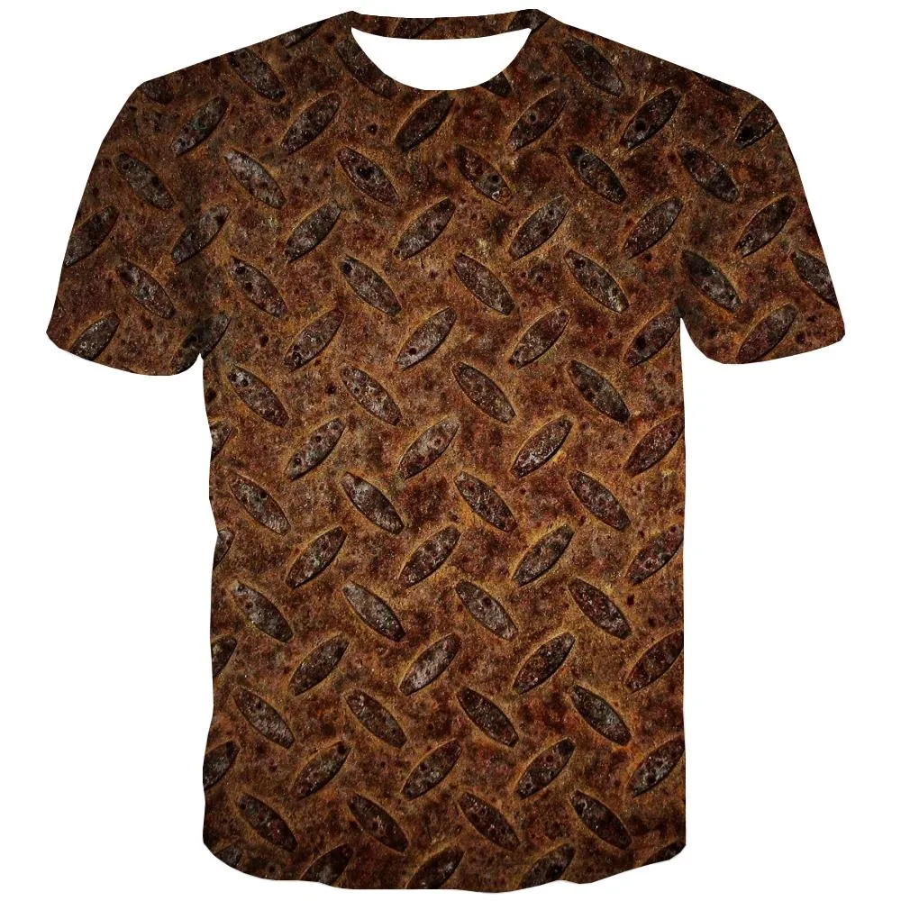 Rusty iron cover texture shirts special texture clothing art costume different men Cool