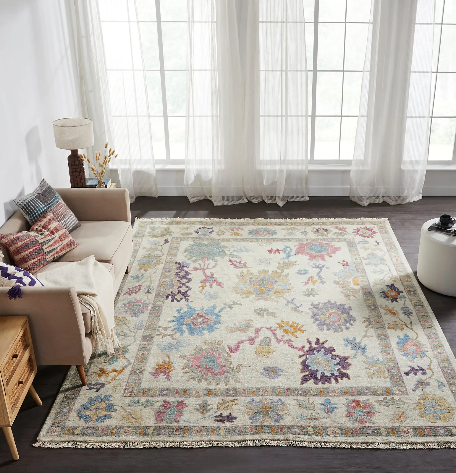 Savannah  Winter White/ Pastels Rug (8'x10') CALL FOR PRICING