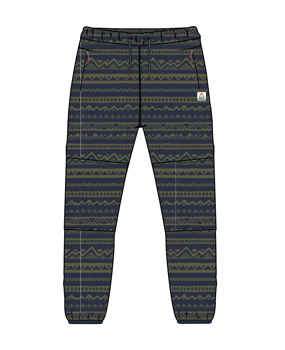 Set Off Recycled Polar Fleece Jogger - Mountain Geo Khaki/Rich Navy