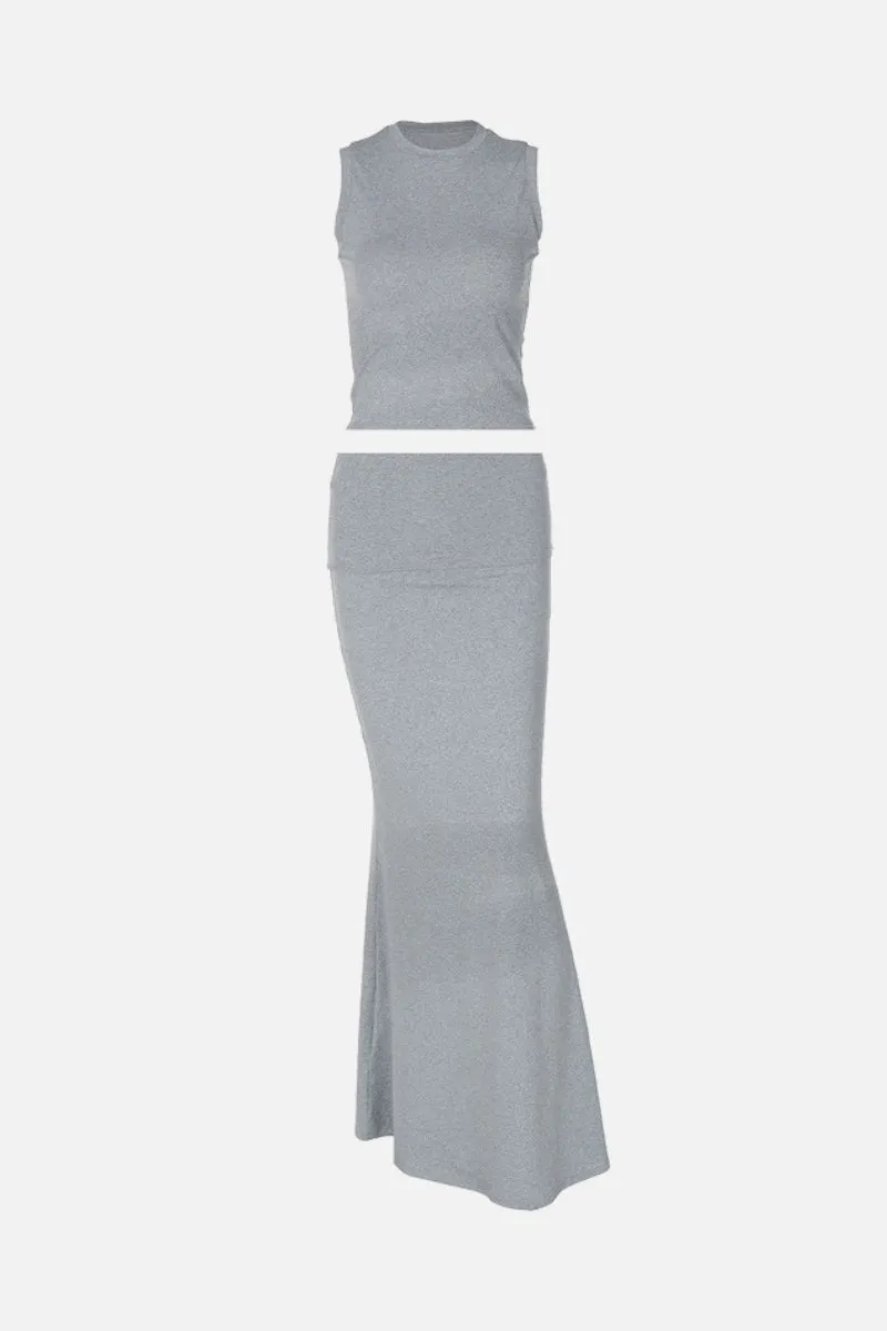 Sleeveless Bodycon Top & Mermaid Maxi Skirt