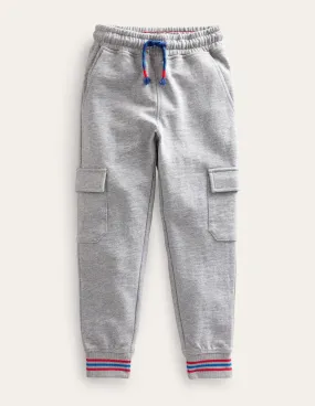 Slub Cargo Joggers-Grey Marl